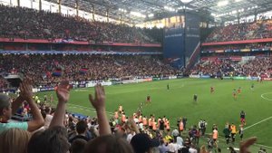 суппорт фанатов ЦСКА в дерби на Арена ЦСКА