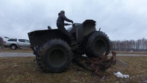 Вездеход РЫСЬ Квадро. На закате "дня автомобилиста" 2019. В видео работа подвески, радиус и прыжки.