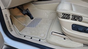3Д Коврики для BMW X5 E70 + Бежевые текстильные коврики