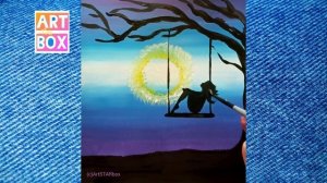 Красивый и лёгкий пейзаж гуашью пошагово.Easy gouache landscape painting step by step