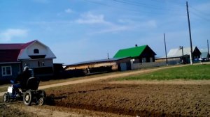 Вспашка мотоблоком Нева МБ 23 с адаптером