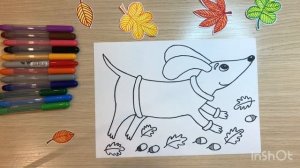 Собака рисунок. Рисунки домашних животных. Собака рисунок для детей. Такса рисунок маркерами