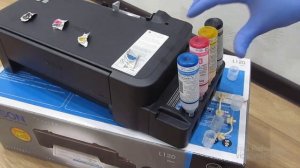 Epson L120. Первая заправка чернил