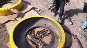 Делаем теплые грядки для кабачков и тыквы в шинах