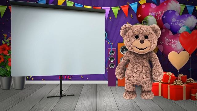 Футаж-заставка С Днём Рождения-2. Мишка Тедди смотреть онлайн