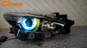 Mazda 3 Axela BM BN 2013 - 2022 Bluetooth App Dynamic Multi Color RGB Led Angel Eyes Hex Halo Rings