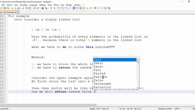 Leetcode 382 : Linked List Random Node C++ Code Simple Solutions  Leetcode Problems Solutions.