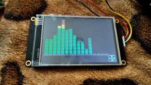 Анализатор аудио спектра LCD TFT Nextion 3,5 + Arduino.