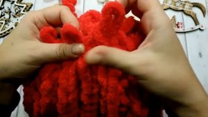 Новогодний колпак из Alize Puffy за час. Мастер-класс.