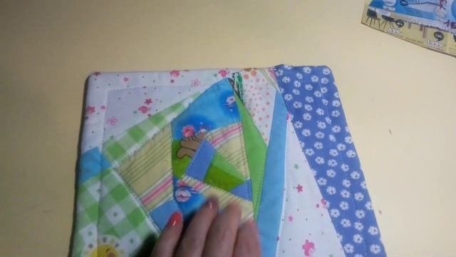 прихватка из лоскутков крейзи пэчворк