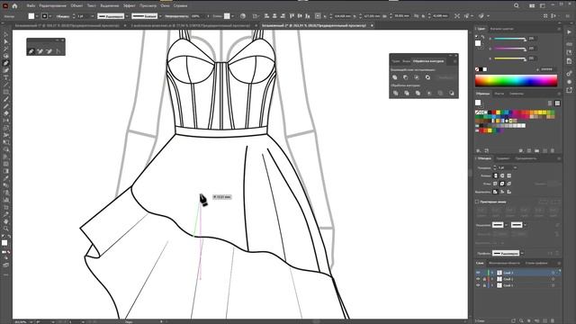 Рисунок платья barbiecore в Adobe Illustrator смотреть онлайн