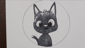 Рисуем чёрного котёнка с именем Рудольф. Жил был кот. (Рисунок 7)