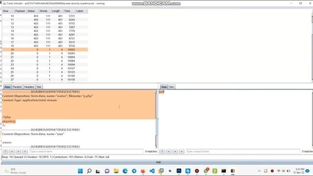 Portswigger File Upload Vulnerabilities: Web Shell Upload Via Race Condition #31