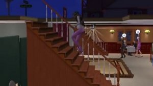 Sim going upstairs