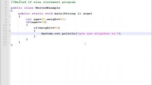 Nested if else statement in java | java crash course