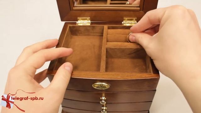 Шкатулка для ювелирных украшений, 3-х уровневая смотреть онлайн
