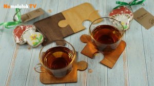 81. Подставки под горячее  - Чайный пазл на 4 персоны - выпиливание лобзиком