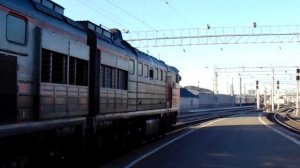 Отправление 2ТЭ10У-0210 с поездом №191У Челябинск — Санкт-Петербург
