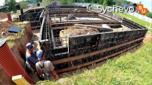 Опалубка и заливка ленты фундамента на проекте Сумароково в Сычево