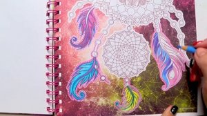 Процесс раскрашивания раскраски антистресс || как раскрашивать красиво || ловец снов