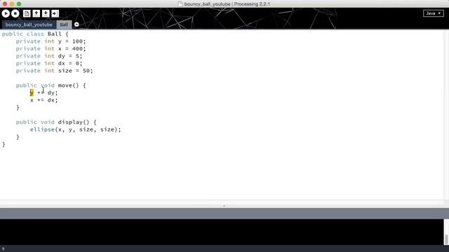 Processing tutorial - 11 - Moving objects in Processing