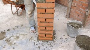 кладка кирпичных углов.столбов без отвесов уровней и танцев.нивок111