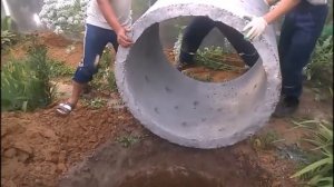 Выгребная яма из метровых колец под ключ с катанием колец в конец участка