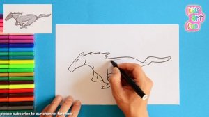 How to draw Ford Mustang Logo