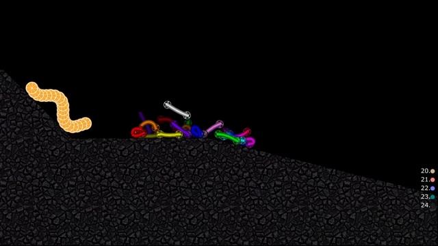 Escape from the Transformable MIKAN - Survival Worm Race in Algodoo