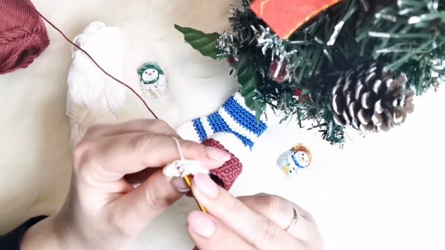 Рождественский носок крючком смотреть онлайн