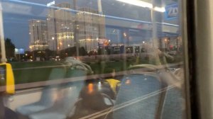 Ночная поездка на автобусе М77 до остановки Метро Красногвардейская, г. Москва, 29.07.2023