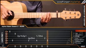 Jujutsu Kaisen S2 ED - AKARI - Acoustic (Fingerstyle Guitar Cover) TAB Tutorial