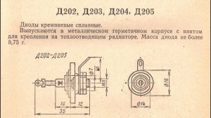 Справочные данные отечественных сплавных диодов Д202, Д203, Д204, Д205
