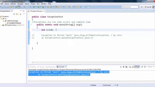 Exception Handling in Java-Java Exception Handling Tutorial - Part1