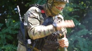 Боевая работа расчета 82-мм миномета «Поднос» в зоне проведения СВО