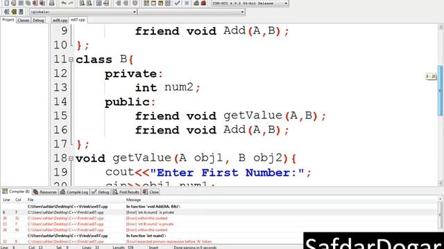 Friend Function in C++| Object Oriented Programming in C++ [Full Course] - Lecture 19 Part 2