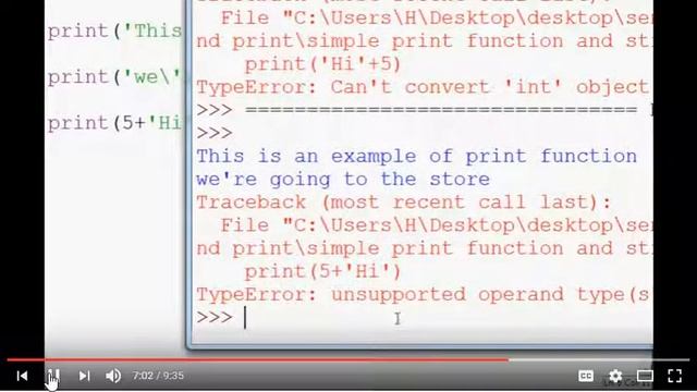 Coding class virtual Python class 12-08 'Print function, strings ect...'