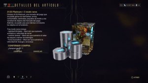 Bug tienda de Warframe +3000 pl x 1pl  (Error)