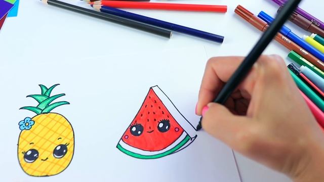 KAWAII РИСУНКИ | Как нарисовать КАВАЙНЫЕ ФРУКТЫ | DIY Kawaii