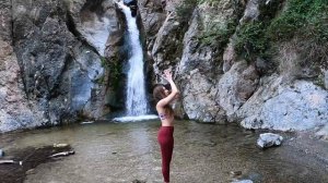 Yoga near the waterfall