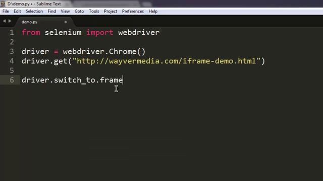 Switching Frames in Selenium Python WebDriver