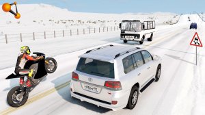 ЗИМНИЙ МОТОСЕЗОН! ВЫЕХАЛ НА МОТОЦИКЛЕ В ГОЛОЛЁД _ BeamNG.drive (720p)