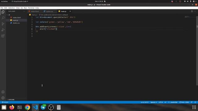 Javascript Change Backround Color Project