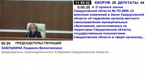 Двадцать четвертое заседание Законодательного Собрания Свердловской области 1 августа 2023 г.