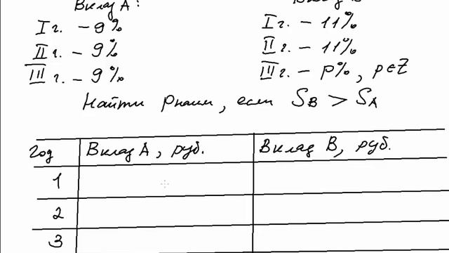 Задача на нахождение процентов по вкладу. смотреть онлайн