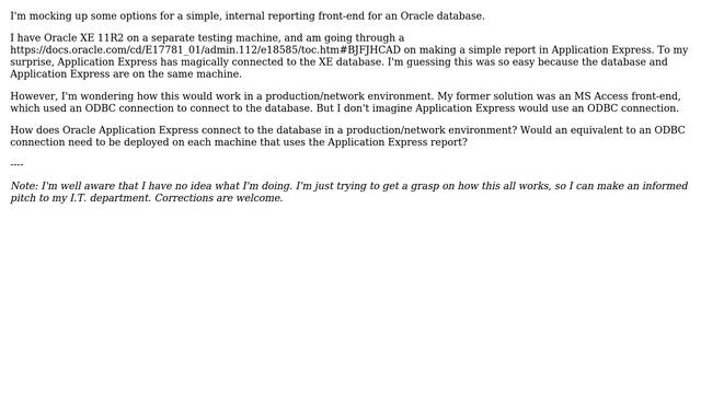 Databases: How does Oracle Application Express connect to the database? смотреть онлайн
