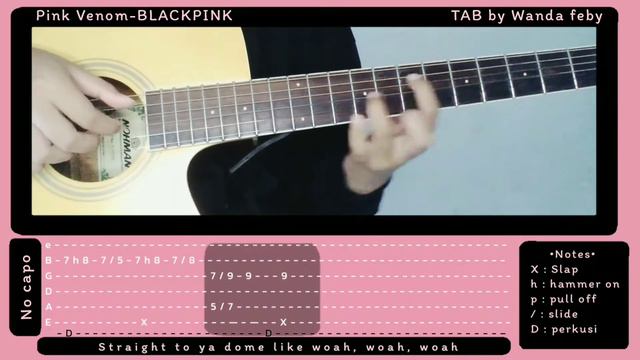 BLACKPINK - Pink Venom Fingerstyle guitar TAB | #pinkvenom #blackpink #pinkvenomchallenge #bornpink