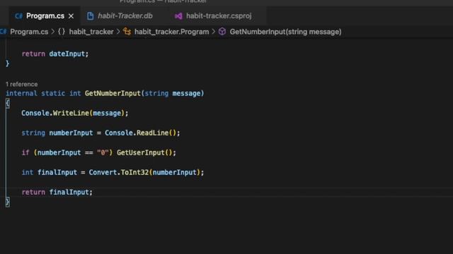 Habit Tracker App. C# Beginner Project. CRUD Console, Sqlite, VSCode