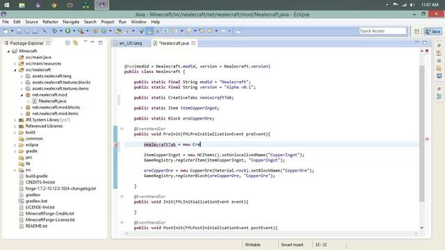 Minecraft Modding Tutorial 1.7.2 #4 - Names and CreativeTabs! смотреть онлайн