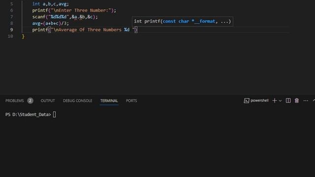 C Program To Find Average Of Three Numbers?